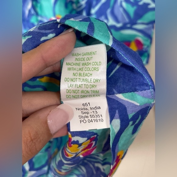 Lilly Pulitzer Sarasota Beaded Blue Iris Mai Tai Tunic Top Women’s Size XS - Picture 9 of 16